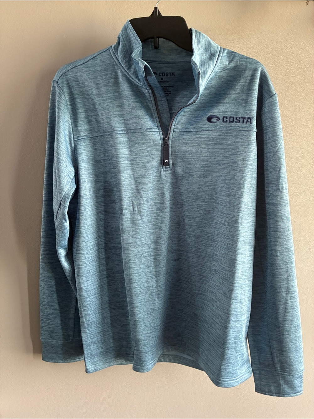 Costa Light Blue Heather 1/4 Zip Pullover